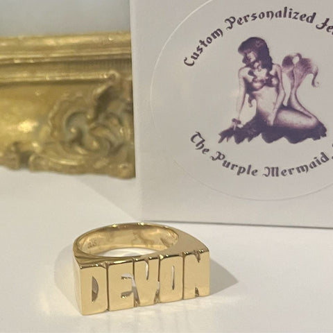 Block Name Ring - 8mm