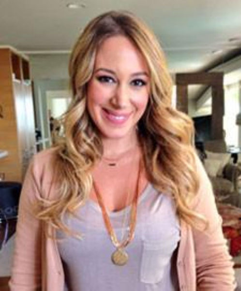 Haylie Duff engraved disc necklace