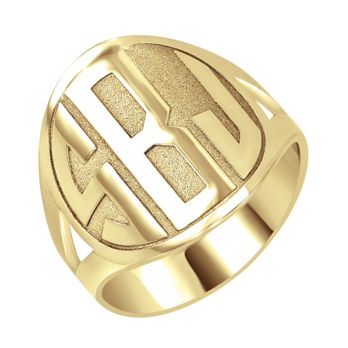 Block Recessed Monogram Ring Apparel & Accessories > Jewelry > Rings