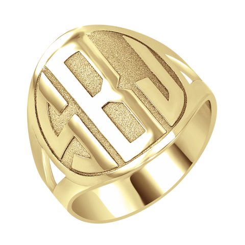 Block Recessed Monogram Ring Apparel & Accessories > Jewelry > Rings