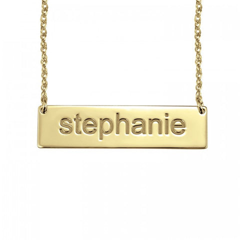 Block Letter Name Bar Necklace - Alison and Ivy Apparel & Accessories > Jewelry > Necklaces - 1
