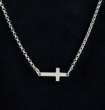 Designer sideways cross necklace discount