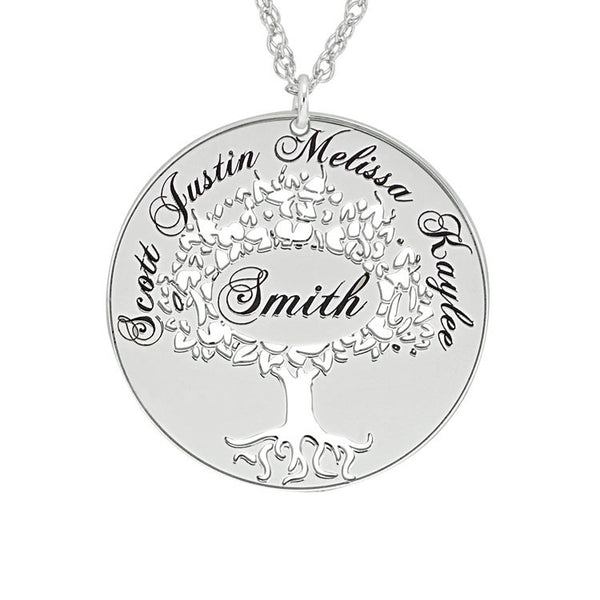 Cutout Family Tree Mothers Necklace-Alison and Ivy Apparel & Accessories > Jewelry > Necklaces - 2
