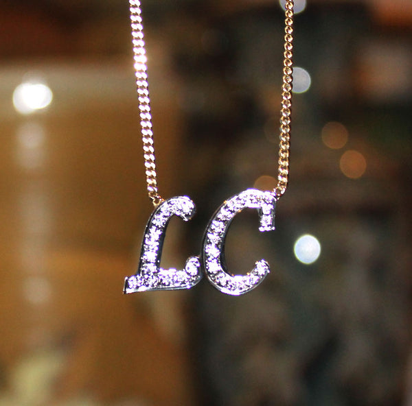 CZ Initial Necklace - Kourtney Kardashian 3