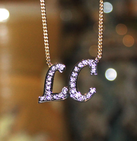 CZ Initial Necklace - Kourtney Kardashian