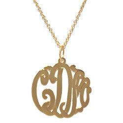 Gold Cutout Monogram Necklace Apparel & Accessories > Jewelry > Necklaces - 2