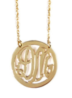 Miriam Merenfeld 2 Initial Rimmed Monogram Necklace - Split Chain Apparel & Accessories > Jewelry > Necklaces - 2