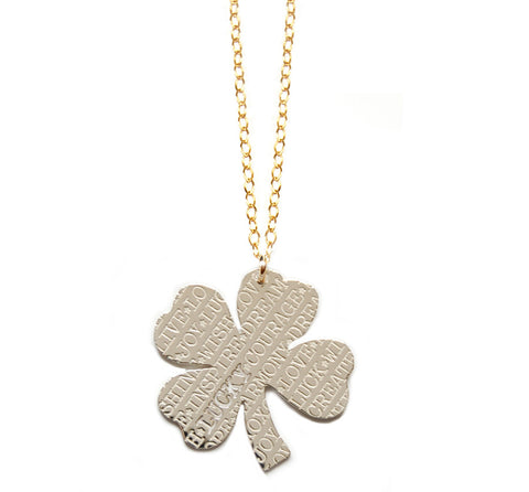 Miriam Merenfeld Lucky Four Leaf Clover Necklace Apparel & Accessories > Jewelry > Necklaces - 1