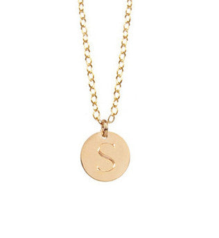 Miriam Merenfeld Initial Disc Necklace Apparel & Accessories > Jewelry > Necklaces - 2