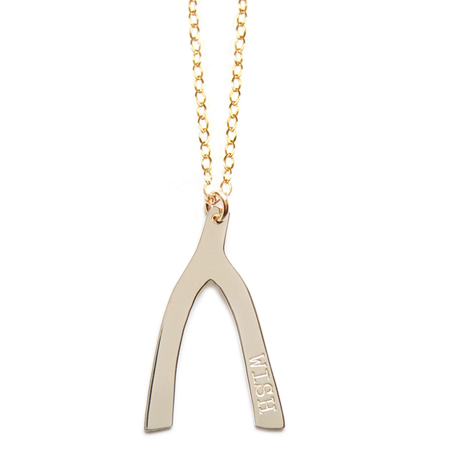Miriam Merenfeld Lucky Wishbone Necklace Apparel & Accessories > Jewelry > Necklaces - 1