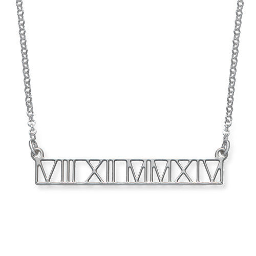 Roman Numeral Bar Necklace