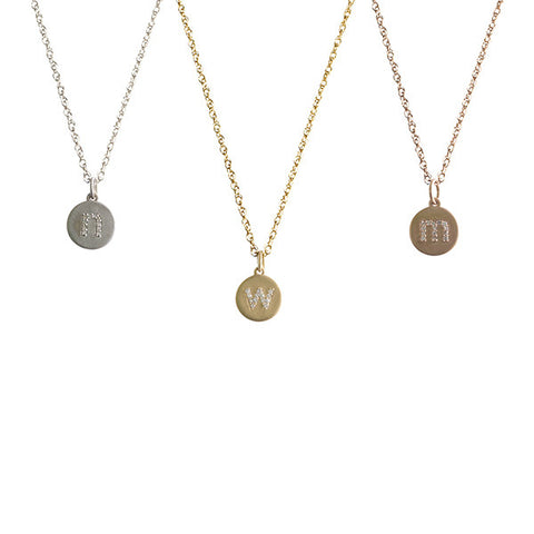 14K Gold Diamond Lowercase Initial Necklace Apparel & Accessories > Jewelry > Necklaces