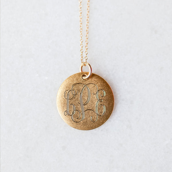 Medium 14K Gold Filled Monogram Necklace 2