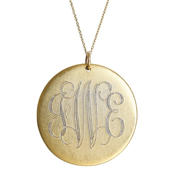 14K Gold Filled Large Engraved Disc Necklace Apparel & Accessories > Jewelry > Necklaces - 4