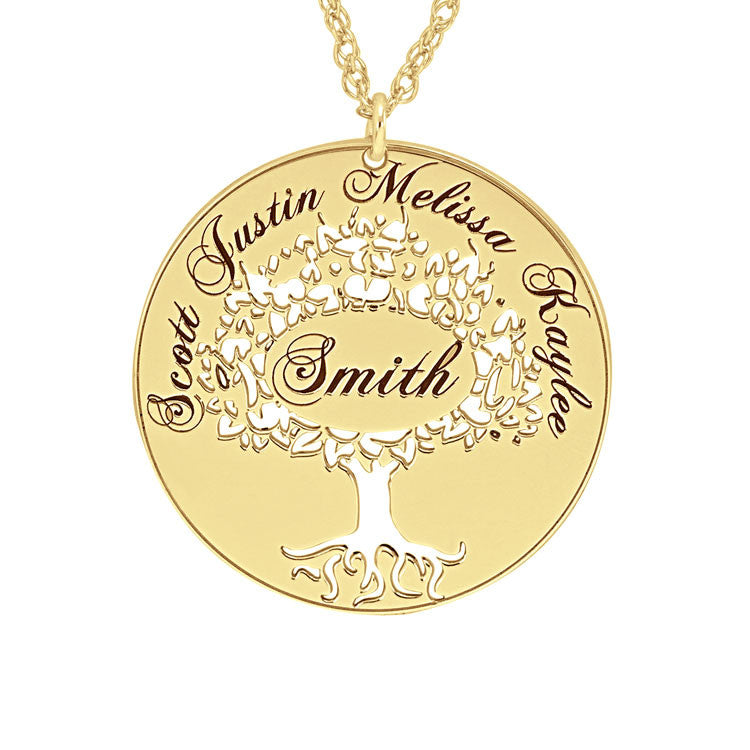 Cutout Family Tree Mothers Necklace-Alison and Ivy Apparel & Accessories > Jewelry > Necklaces - 1