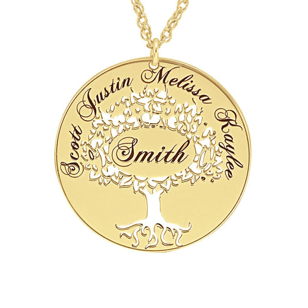 Cutout Family Tree Mothers Necklace-Alison and Ivy Apparel & Accessories > Jewelry > Necklaces - 1