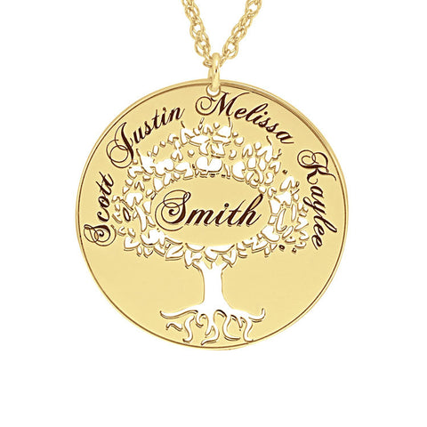 Cutout Family Tree Mothers Necklace-Alison and Ivy Apparel & Accessories > Jewelry > Necklaces - 1