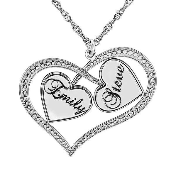 Personalized Interlocking Hearts Necklace Apparel & Accessories > Jewelry > Necklaces - 2