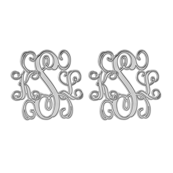 Interlocking Script Monogram Stud Earrings Apparel & Accessories > Jewelry > Earrings - 2