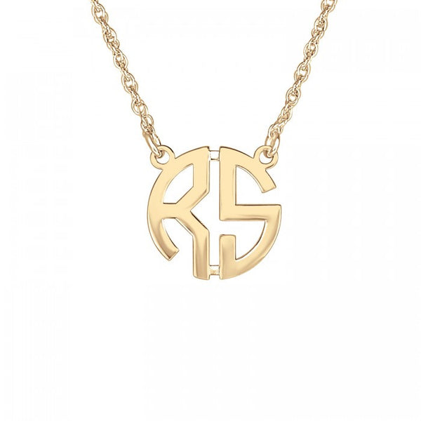 Two Initial Block Monogram Necklace Apparel & Accessories > Jewelry > Necklaces - 3