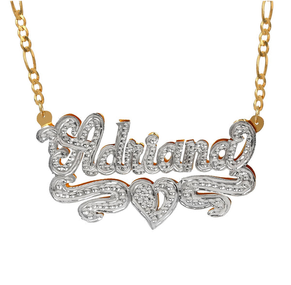 Custom 3D Double Plated Cutout Name Necklace