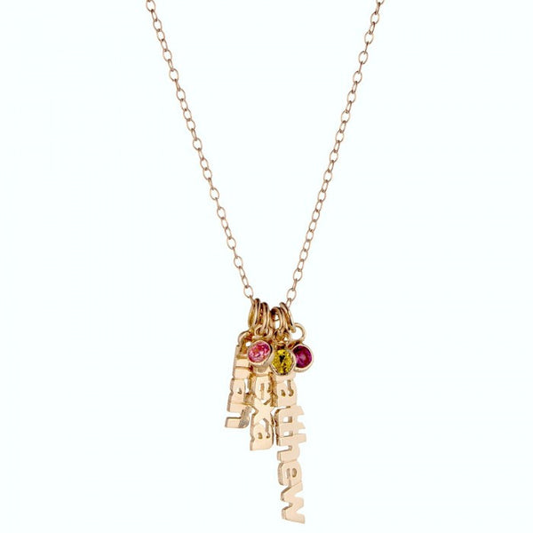 Gold Hanging Name Game Birthstone Necklace Apparel & Accessories > Jewelry > Necklaces - 2