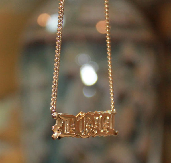 3D Gothic Nameplate Necklace Apparel & Accessories > Jewelry > Necklaces - 5