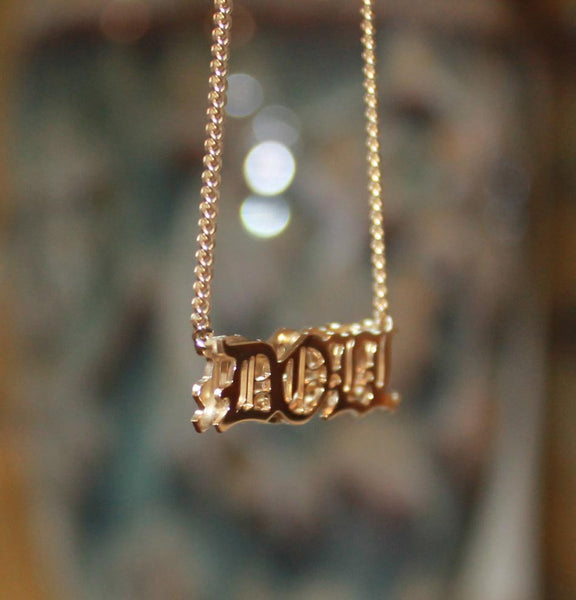 3D Gothic Nameplate Necklace Apparel & Accessories > Jewelry > Necklaces - 4