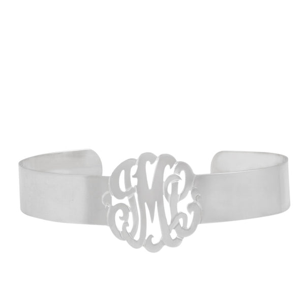 Sterling Silver Monogram Cuff Bracelet by Purple Mermaid Designs Apparel & Accessories > Jewelry > Bracelets - 1