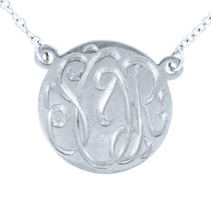 Keti Sorely Designs Sterling Silver Engraved Disc Necklace Apparel & Accessories > Jewelry > Necklaces - 1