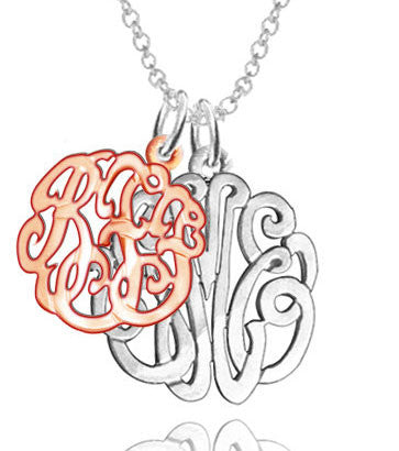 Keti Sorely Designs Mixed Metal Double Monogram Necklace