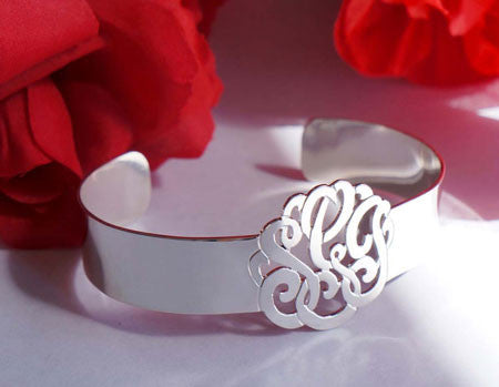 Keti Sorely Designs Sterling Silver Monogram Cuff Bracelet Apparel & Accessories > Jewelry > Bracelets - 2