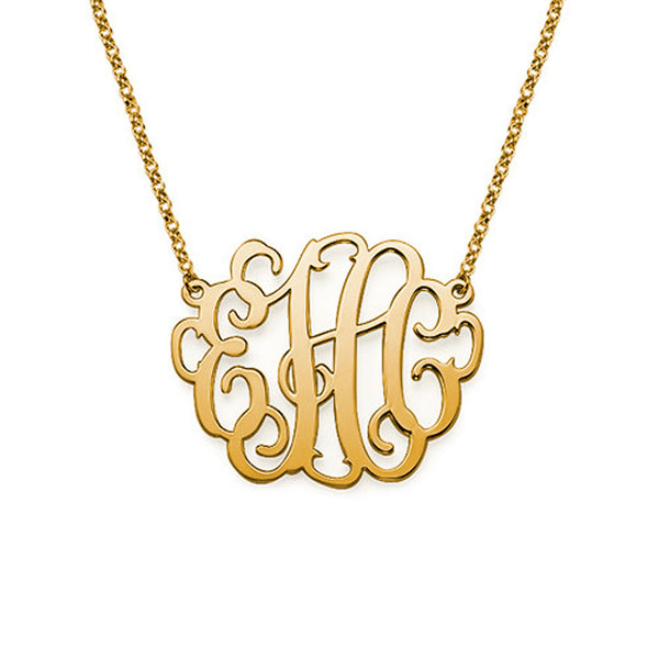 Script Monogram Necklace - 18K Gold Plated Apparel & Accessories > Jewelry > Necklaces - 3