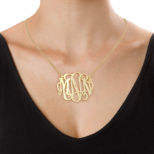Script Monogram Necklace - 18K Gold Plated Apparel & Accessories > Jewelry > Necklaces - 2