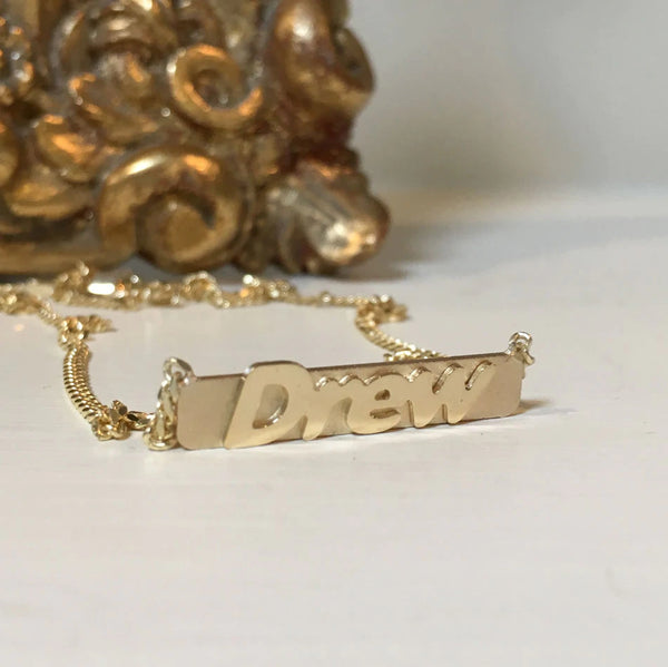 raised letter bar necklace drew
