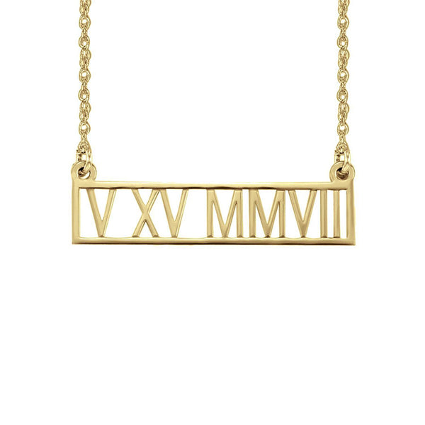 Cut Out Roman Numeral Necklace