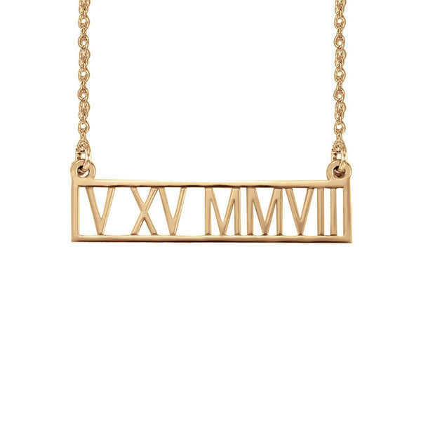 Cut Out Roman Numeral Necklace 3