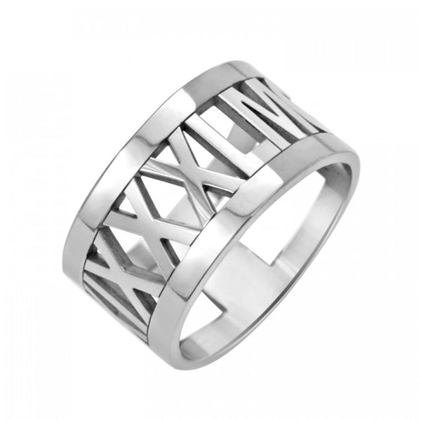 Rimmed Roman Numeral Ring 3