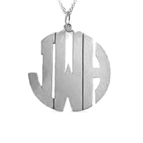 Sterling Silver Round Cutout Monogram Necklace Apparel & Accessories > Jewelry > Necklaces