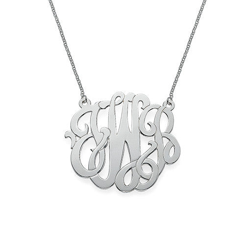 Scroll Monogram Necklace - Sterling Silver Apparel & Accessories > Jewelry > Necklaces - 3