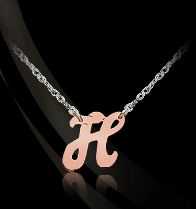 Beautiful Nanogram Gold Silver Monogram Tag Necklace