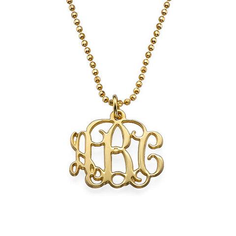 18K Gold Plated Small Monogram Necklace Apparel & Accessories > Jewelry > Necklaces - 1