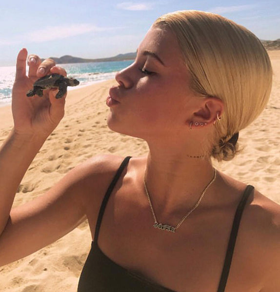 Sofia Richie - Gothic Name Necklace