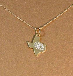 14K Gold Filled Engraved Texas Necklace Apparel & Accessories > Jewelry > Necklaces - 2