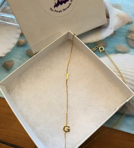 Multiple Sideways Initial Necklace 5