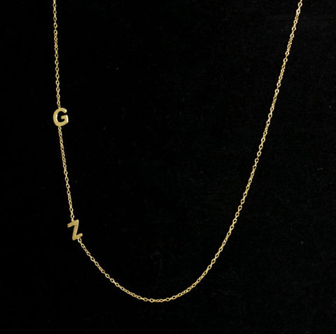 Multiple Sideways Initial Necklace