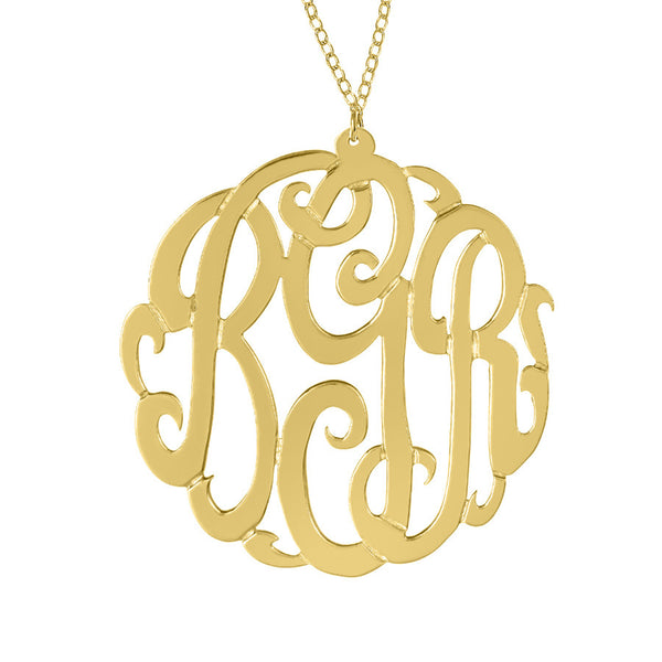 Gold Monogram Necklace by Purple Mermaid Designs Apparel & Accessories > Jewelry > Necklaces - 3