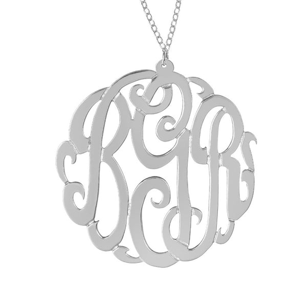 Sterling Silver Monogram Necklace by Purple Mermaid Designs Apparel & Accessories > Jewelry > Necklaces - 3