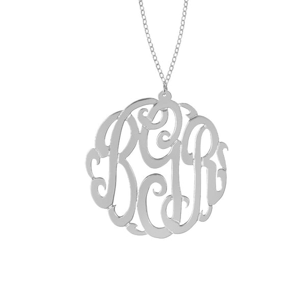 Sterling Silver Monogram Necklace by Purple Mermaid Designs Apparel & Accessories > Jewelry > Necklaces - 4