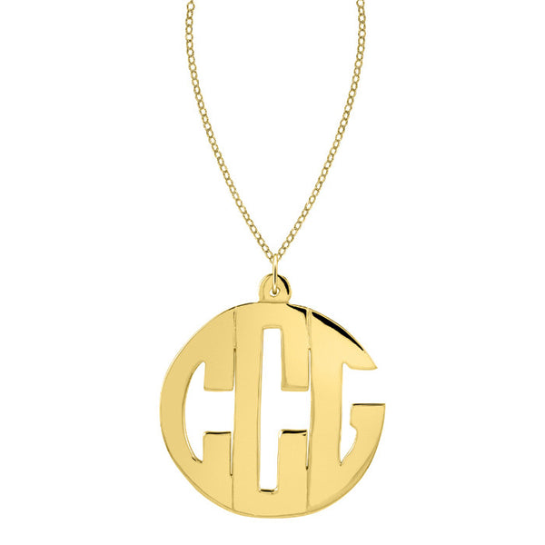 Sterling Silver Block Monogram Necklace by Purple Mermaid Designs Apparel & Accessories > Jewelry > Necklaces - 2